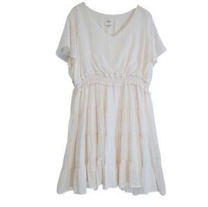 Hayden LA Women's Smocked Waist Swiss Dot Boho Dress Sz 2XL
